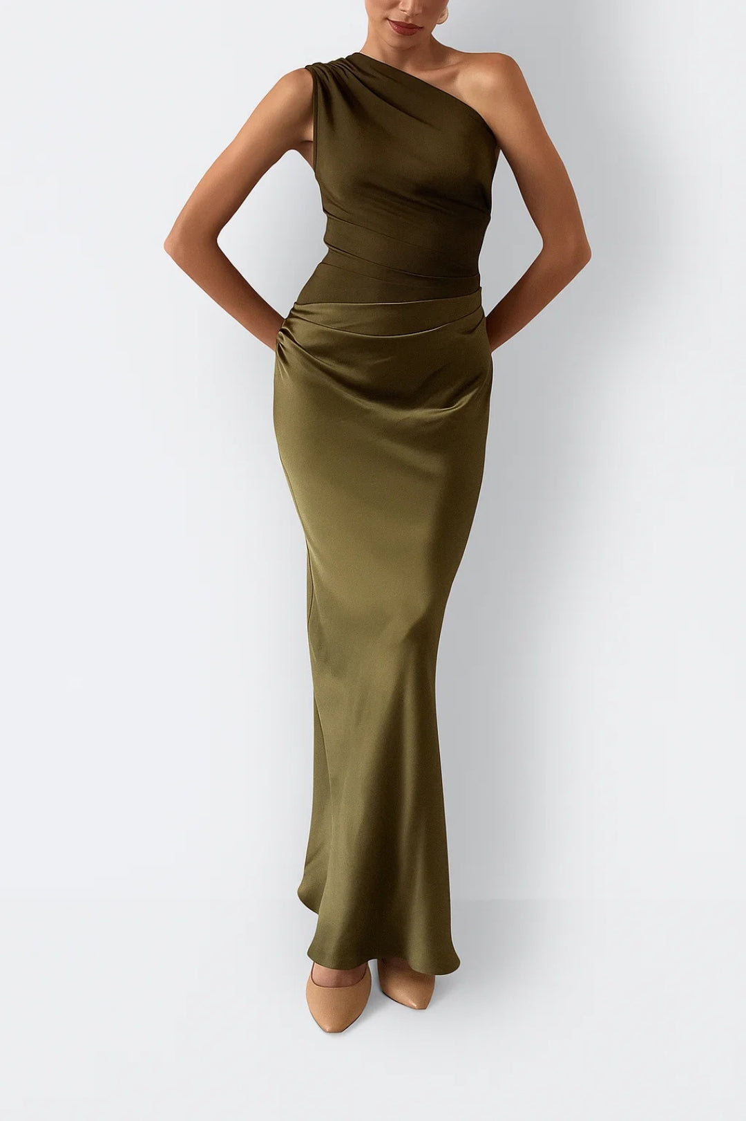 Maxi Jurk Dames | One-Shoulder & Figuuraccentuerende Taille
