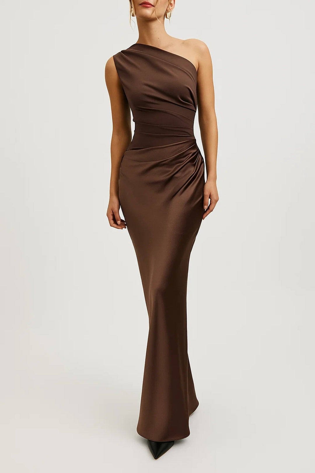 Maxi Jurk Dames | One-Shoulder & Figuuraccentuerende Taille