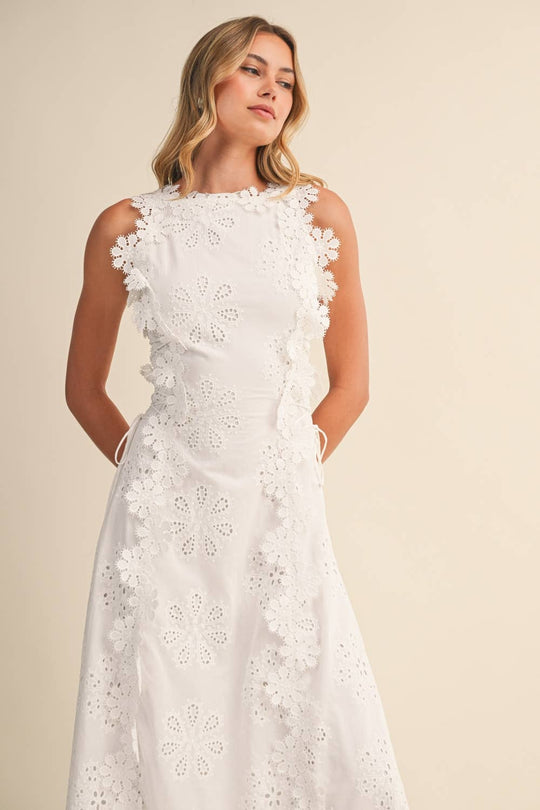 Maxi Jurk Dames | Romantisch Bloemenborduursel & Kantdetails