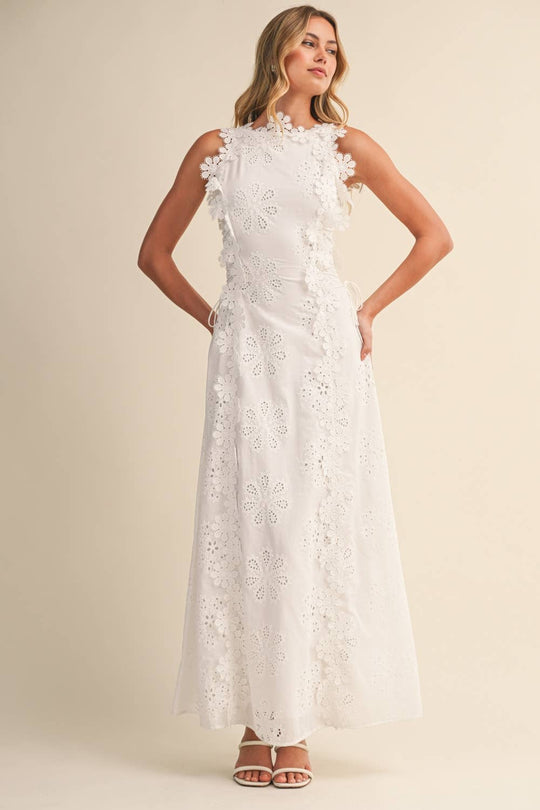 Maxi Jurk Dames | Romantisch Bloemenborduursel & Kantdetails