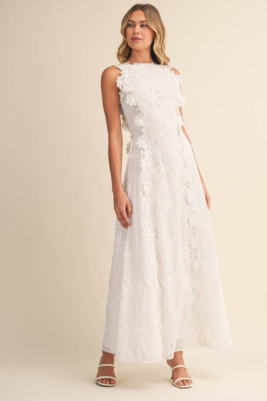 Maxi Jurk Dames | Romantisch Bloemenborduursel & Kantdetails