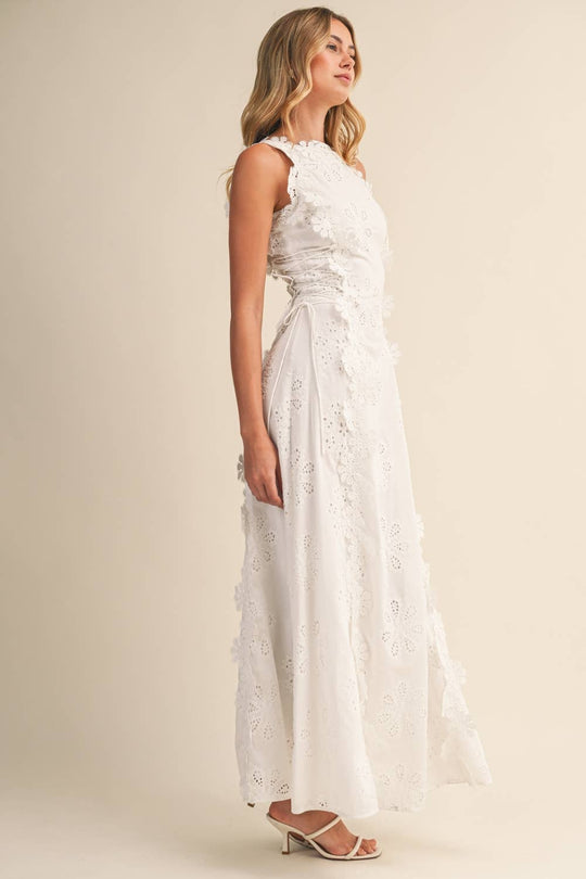 Maxi Jurk Dames | Romantisch Bloemenborduursel & Kantdetails