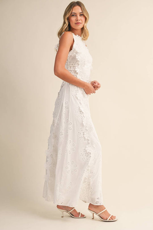 Maxi Jurk Dames | Romantisch Bloemenborduursel & Kantdetails