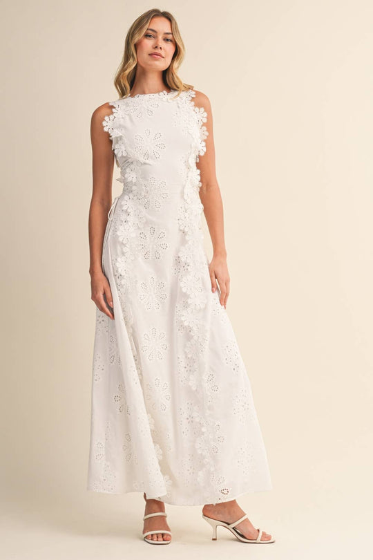 Maxi Jurk Dames | Romantisch Bloemenborduursel & Kantdetails