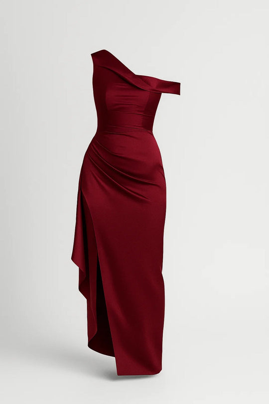 Maxi Jurk | One Shoulder Design & Flatterende Drapering