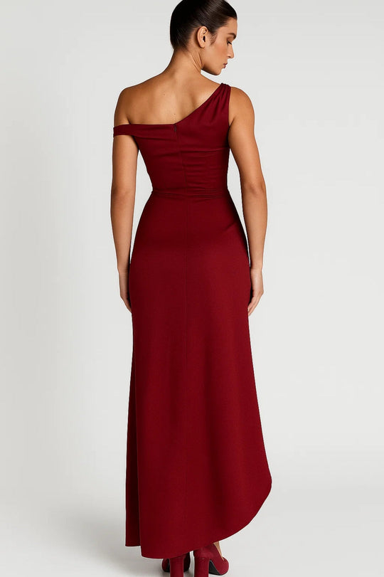 Maxi Jurk | One Shoulder Design & Flatterende Drapering