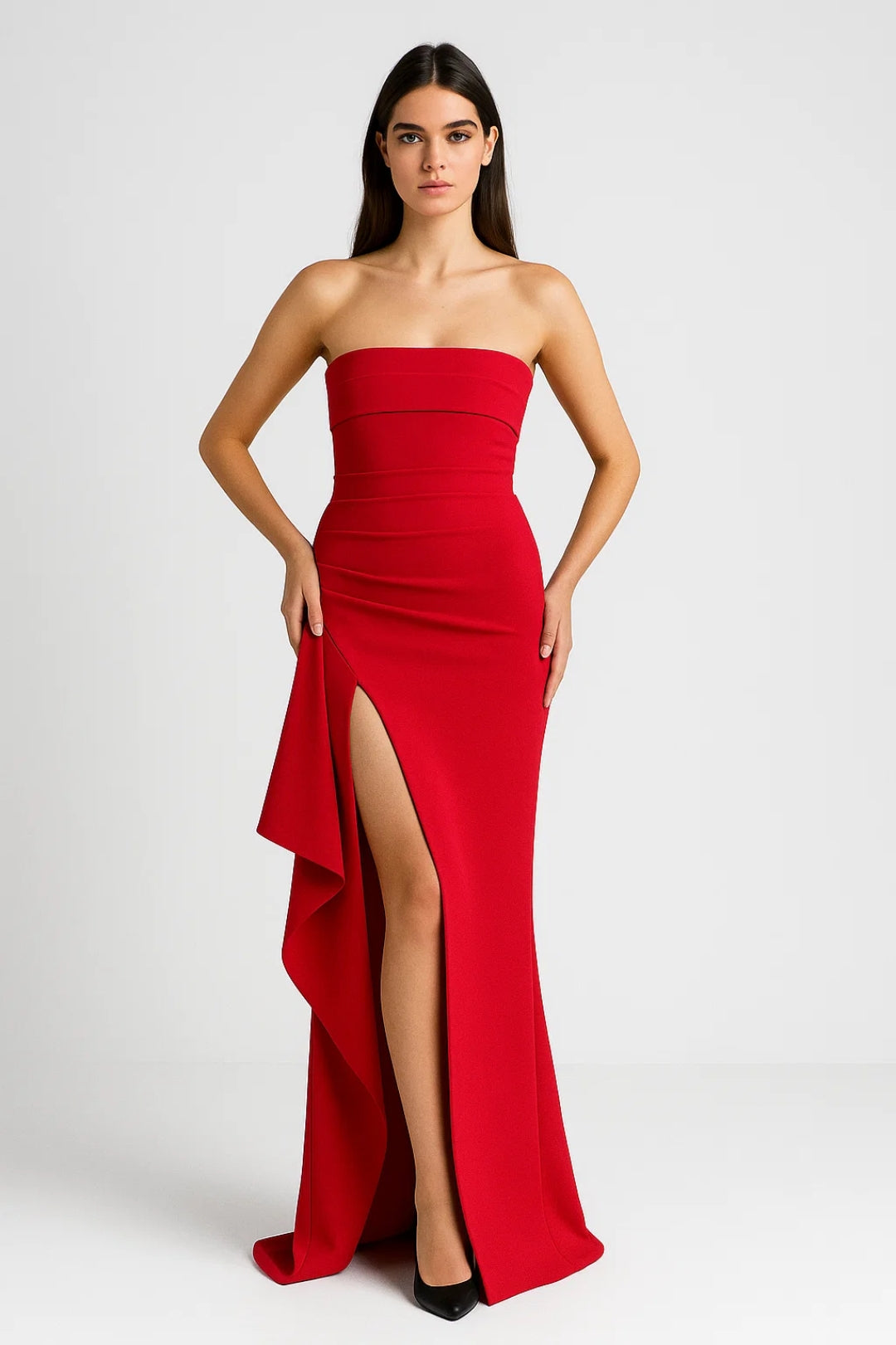 Maxi Jurk | Strapless Pasvorm & Elegante Hoge Split