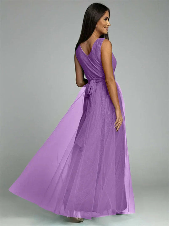 Maxi Jurk | V-Hals & Glamour Split