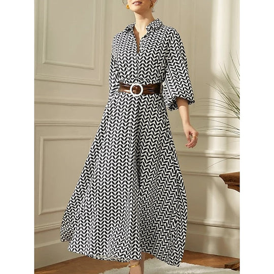 Maxi-Sommerkleid Damen mit Geometrischem Muster - Nola 3