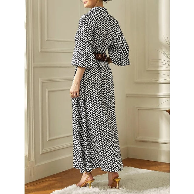 Maxi-Sommerkleid Damen mit Geometrischem Muster - Nola 4