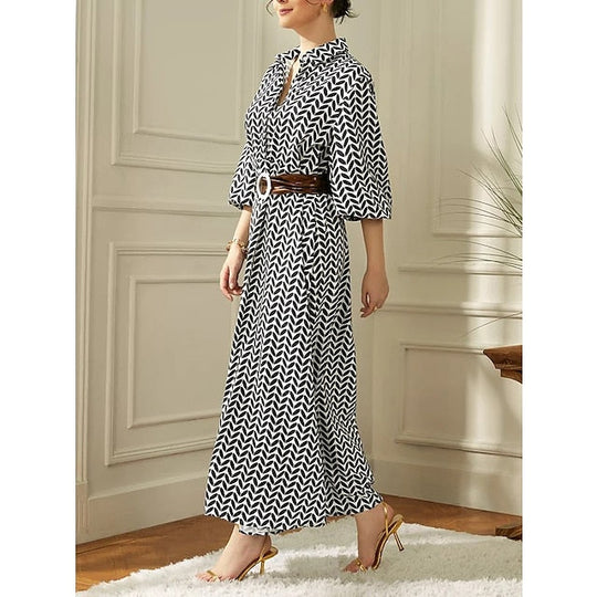 Maxi-Sommerkleid Damen mit Geometrischem Muster - Nola 5