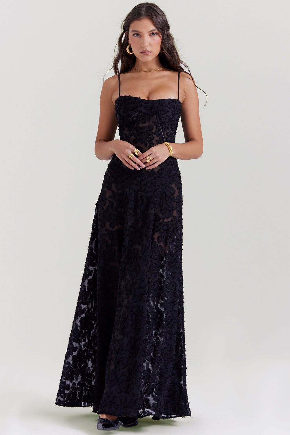 Maxi-Sommerkleid Damen mit Gestickten Blumen - Jane 3