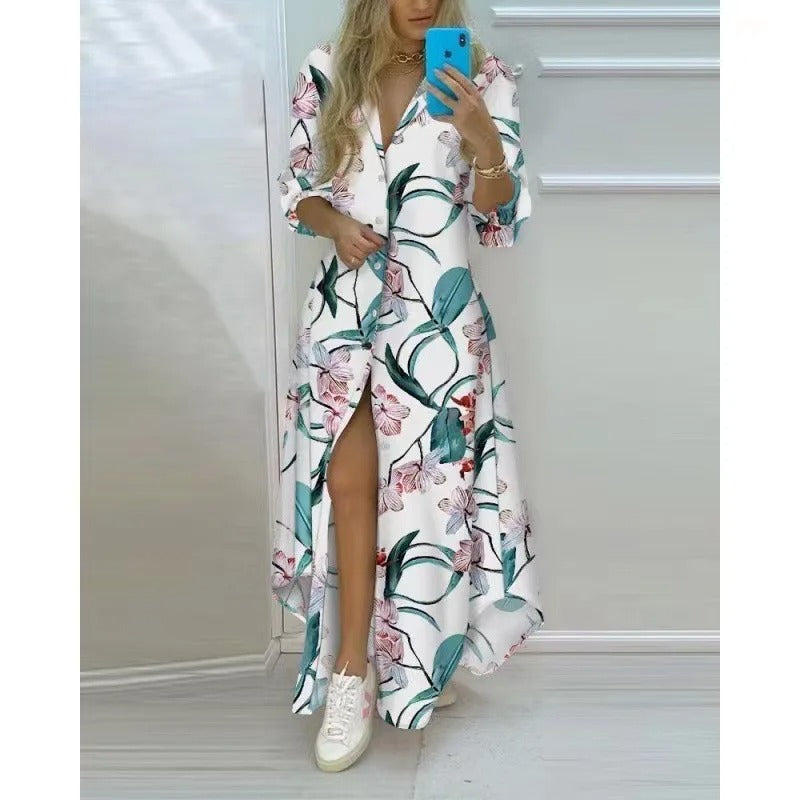 Maxi-Sommerkleid Damen mit Knopfleiste - Annabel 10