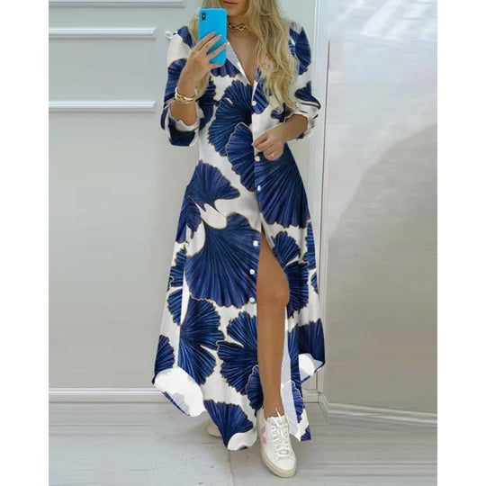 Maxi-Sommerkleid Damen mit Knopfleiste - Annabel 12