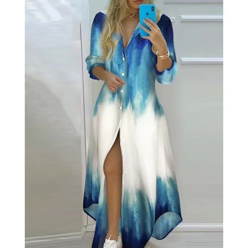 Maxi-Sommerkleid Damen mit Knopfleiste - Annabel 9
