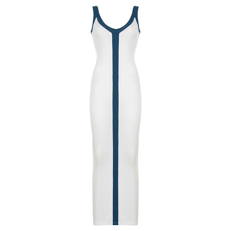 Maxi-Sommerkleid Damen mit Kontrast-Design - Serafina 1