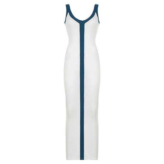 Maxi-Sommerkleid Damen mit Kontrast-Design - Serafina 1