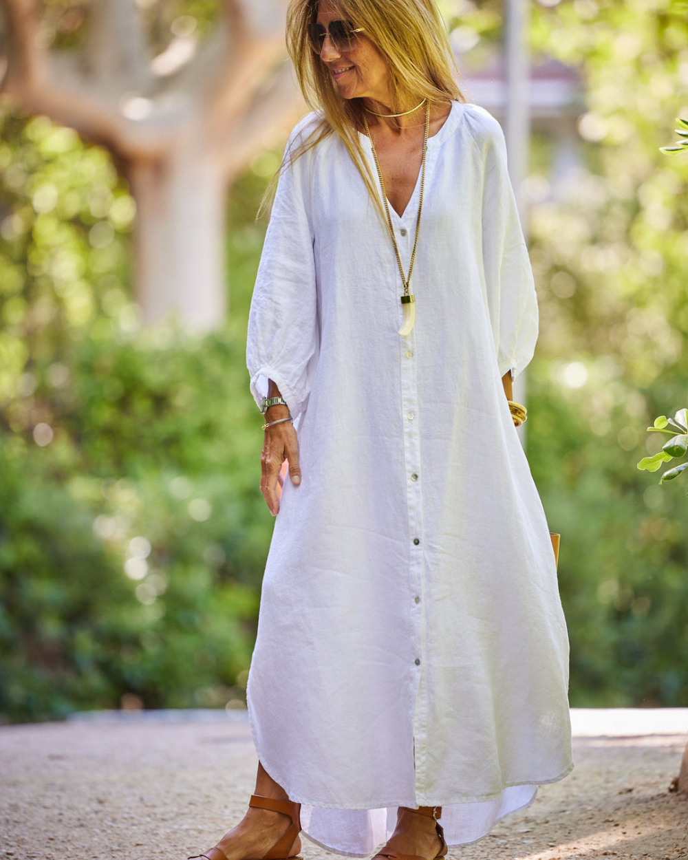 Maxi-Sommerkleid Damen mit Langen Ärmeln - Lovely – Bild 2