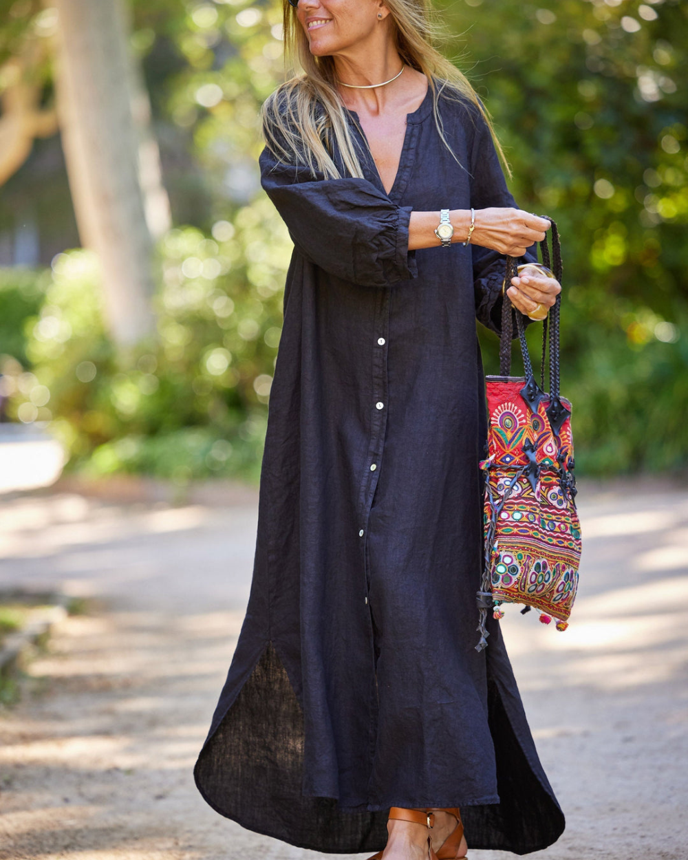 Maxi-Sommerkleid Damen mit Langen Ärmeln - Lovely – Bild 6