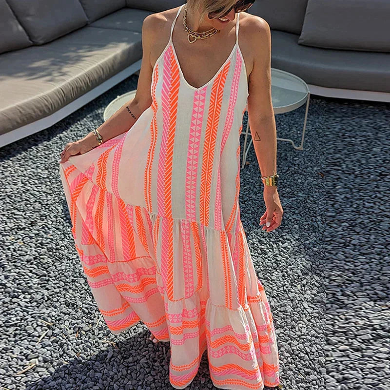 Maxi-Sommerkleid Damen mit Rüschen - Danny 2