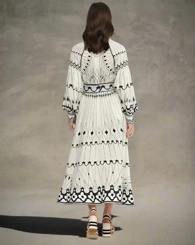 Maxi-Sommerkleid Damen mit Schmetterlingsprint - Anartia 2