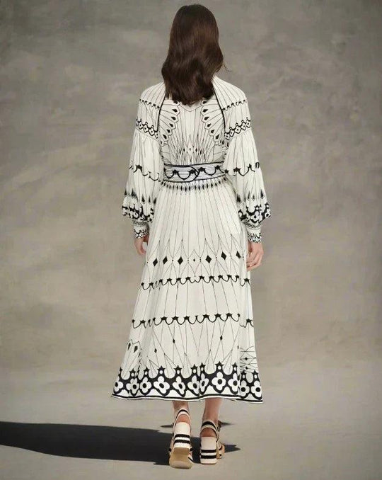 Maxi-Sommerkleid Damen mit Schmetterlingsprint - Anartia 2