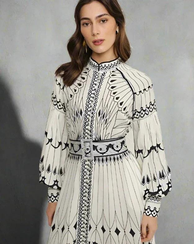 Maxi-Sommerkleid Damen mit Schmetterlingsprint - Anartia 3