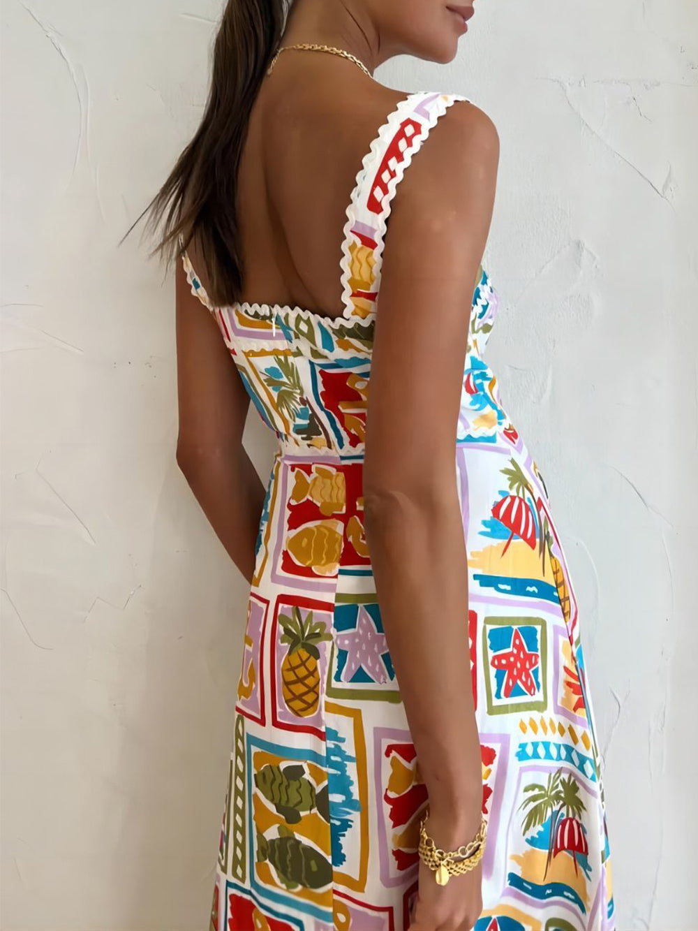 Maxi-Sommerkleid Damen mit Strandprint - Allysa 2