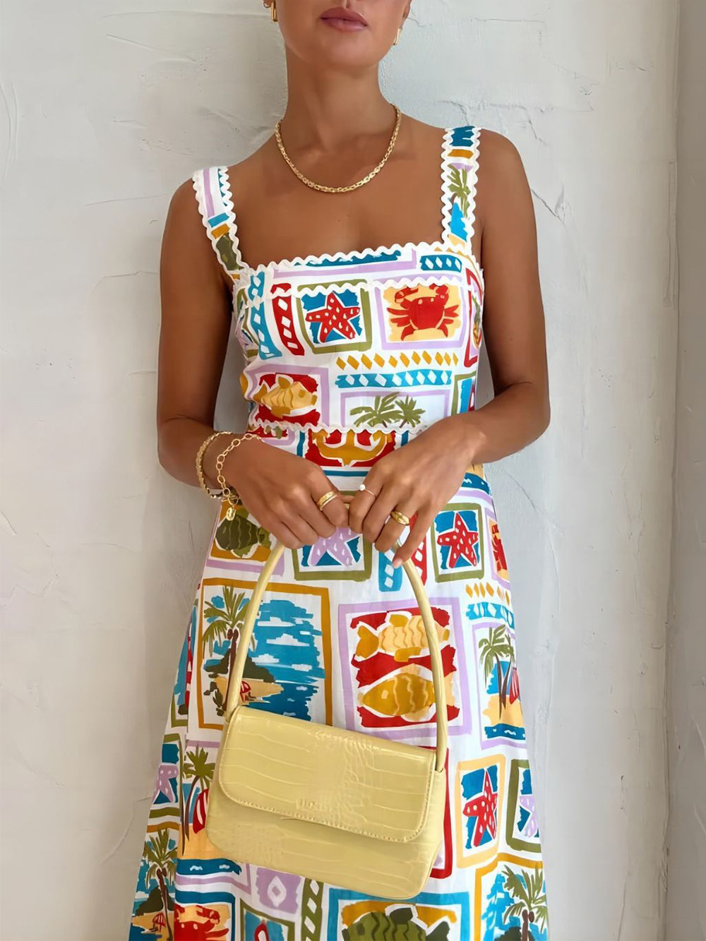 Maxi-Sommerkleid Damen mit Strandprint - Allysa 3