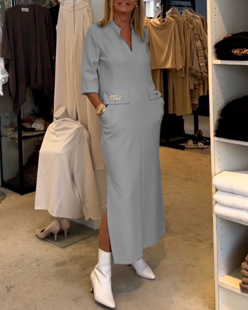 Maxi-Sommerkleid Damen mit Taschen - Els