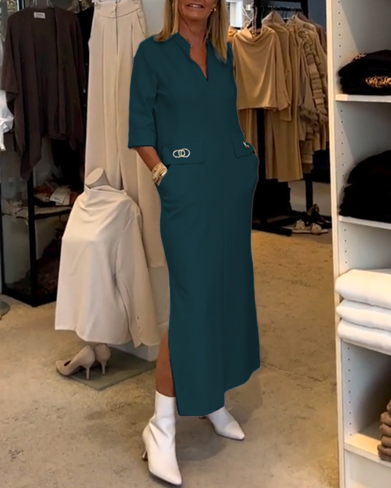 Maxi-Sommerkleid Damen mit Taschen - Els