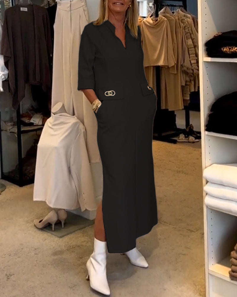 Maxi-Sommerkleid Damen mit Taschen - Els
