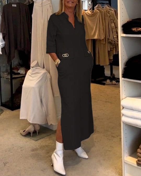 Maxi-Sommerkleid Damen mit Taschen - Els