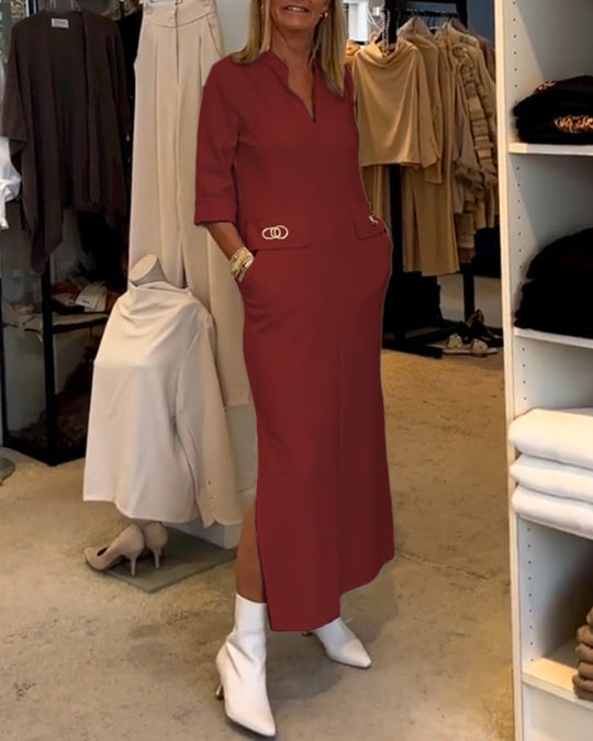 Maxi-Sommerkleid Damen mit Taschen - Els