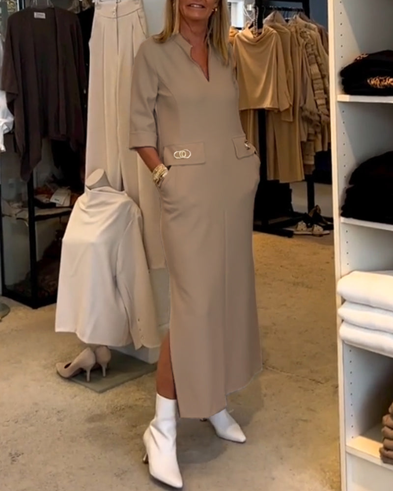 Maxi-Sommerkleid Damen mit Taschen - Els