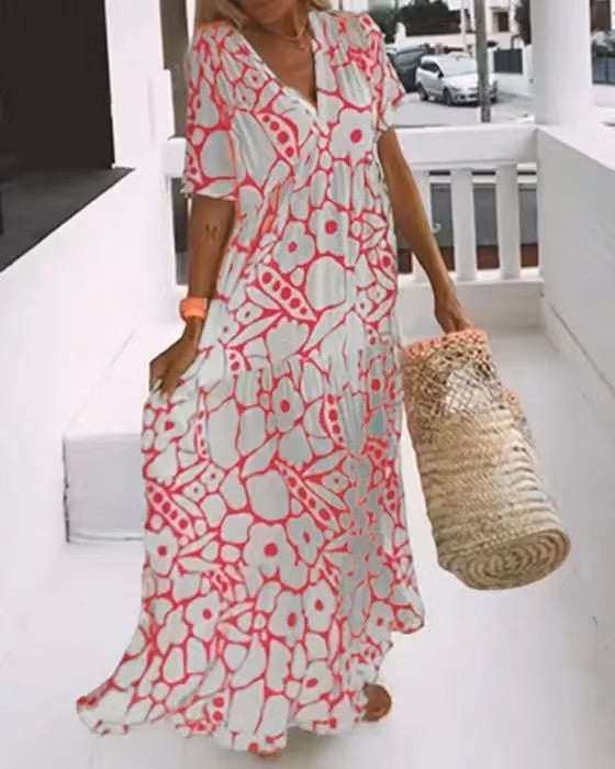 Maxi-Sommerkleid Damen mit V-Ausschnitt - Rosalie 3