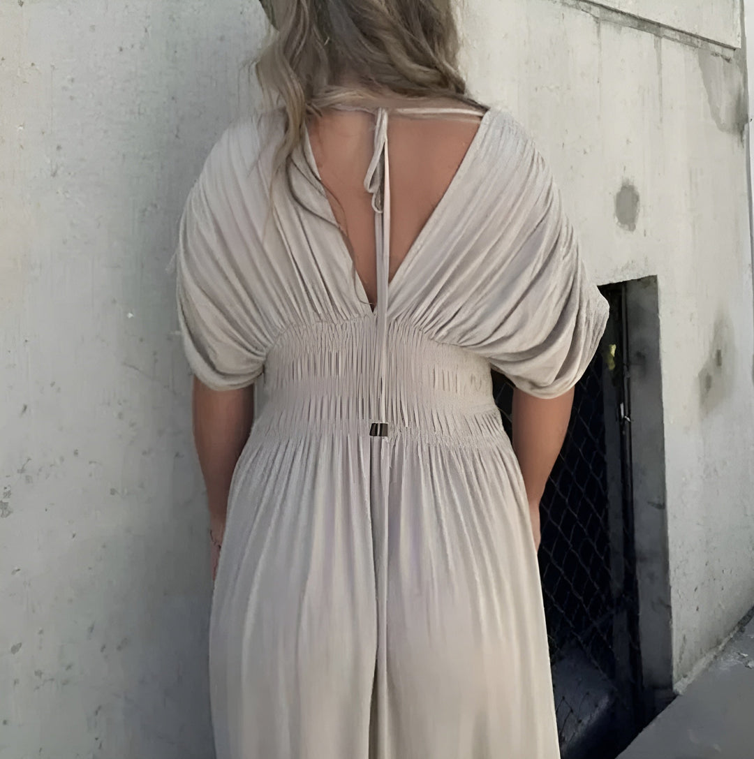 Maxi-Sommerkleid Damen mit V-Ausschnitt und Schlitz - Allison 3