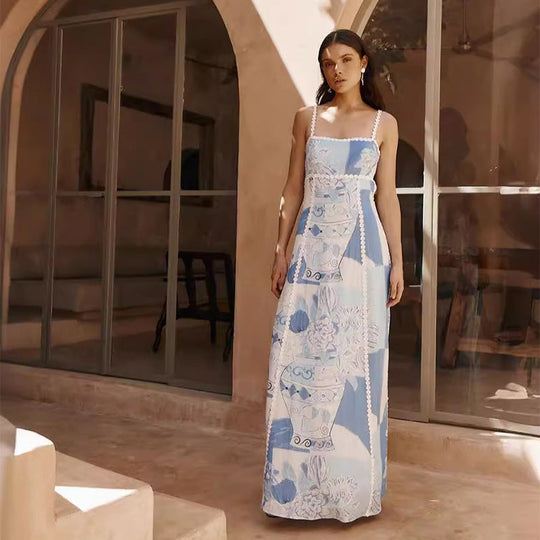 Maxi-Trägerkleid Damen für den Sommer - Valentin 3