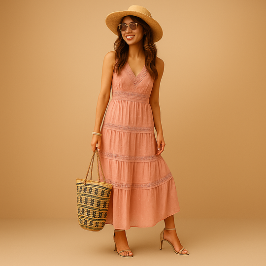 Maxi Zomerjurk Dames | Boho Ibiza Stijl & Vrouwelijk Silhouet