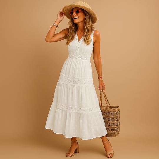 Maxi Zomerjurk Dames | Boho Ibiza Stijl & Vrouwelijk Silhouet