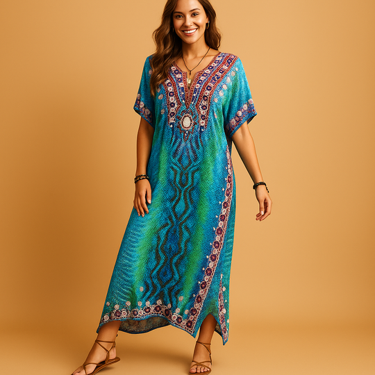 Maxi Zomerjurk Dames | Boho Print & Vrouwelijk Comfort
