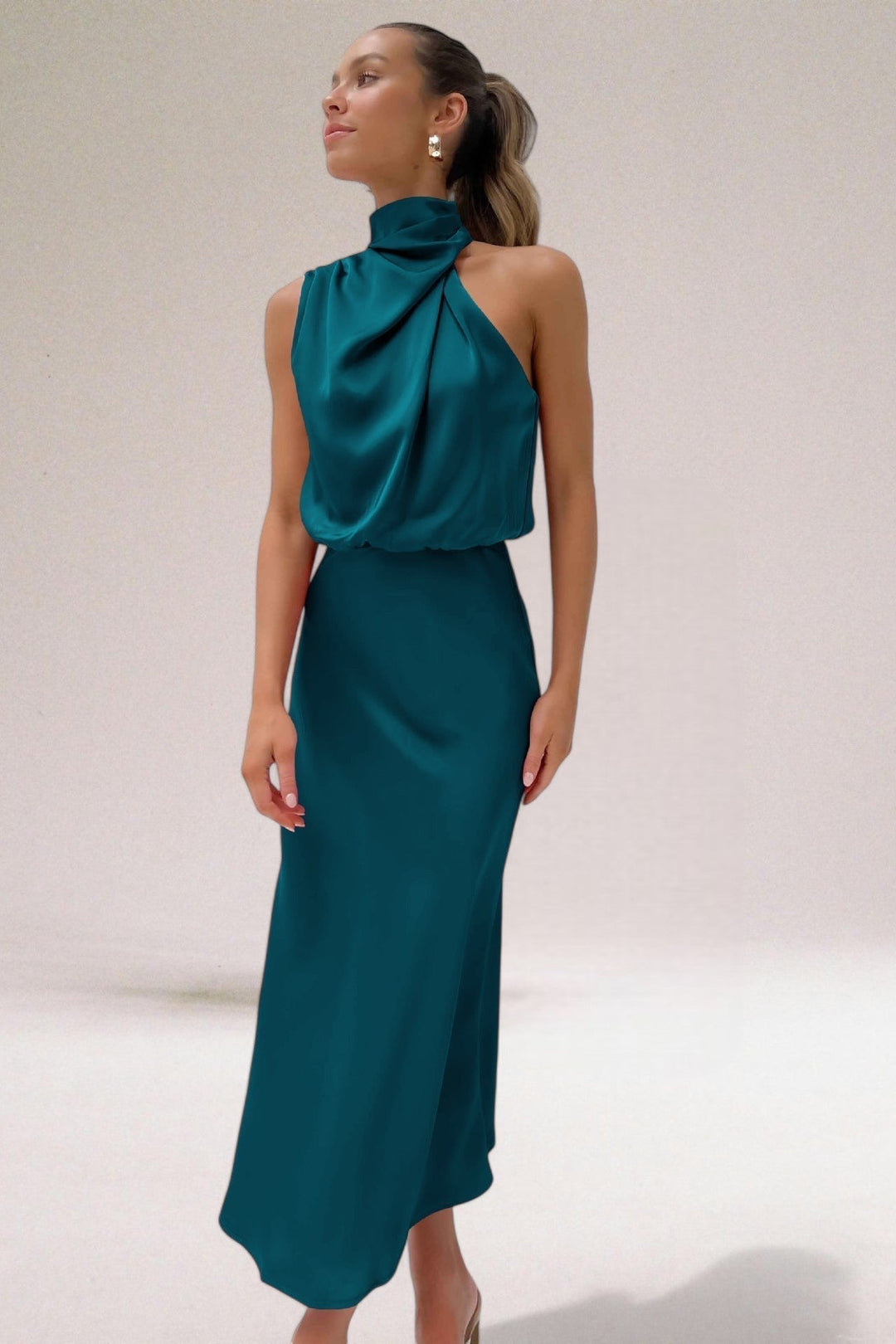 Maxi Zomerjurk Dames | Watervalhals & Vloeiende Elegantie