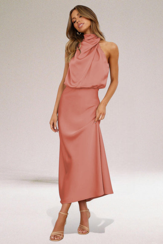 Maxi Zomerjurk Dames | Watervalhals & Vloeiende Elegantie
