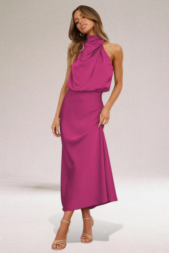 Maxi Zomerjurk Dames | Watervalhals & Vloeiende Elegantie