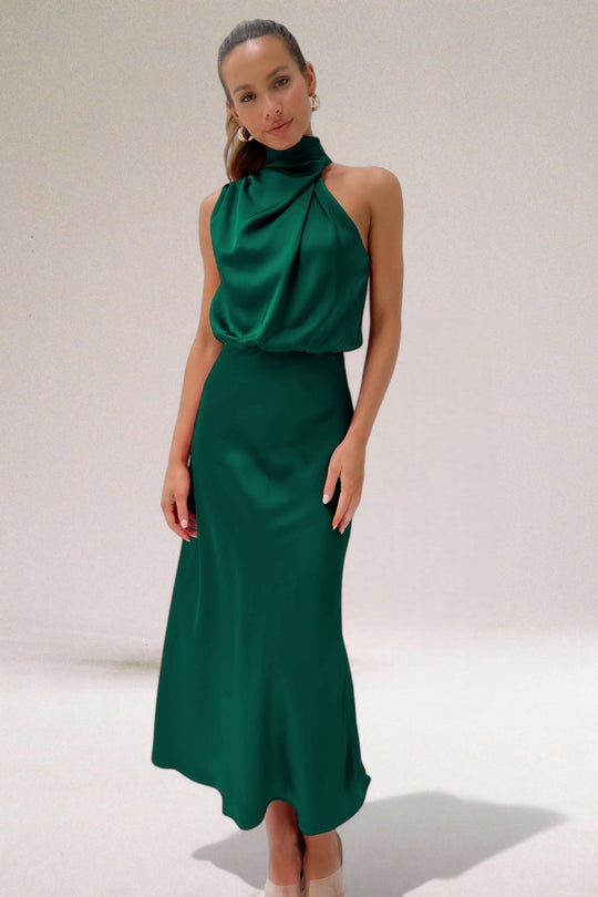 Maxi Zomerjurk Dames | Watervalhals & Vloeiende Elegantie