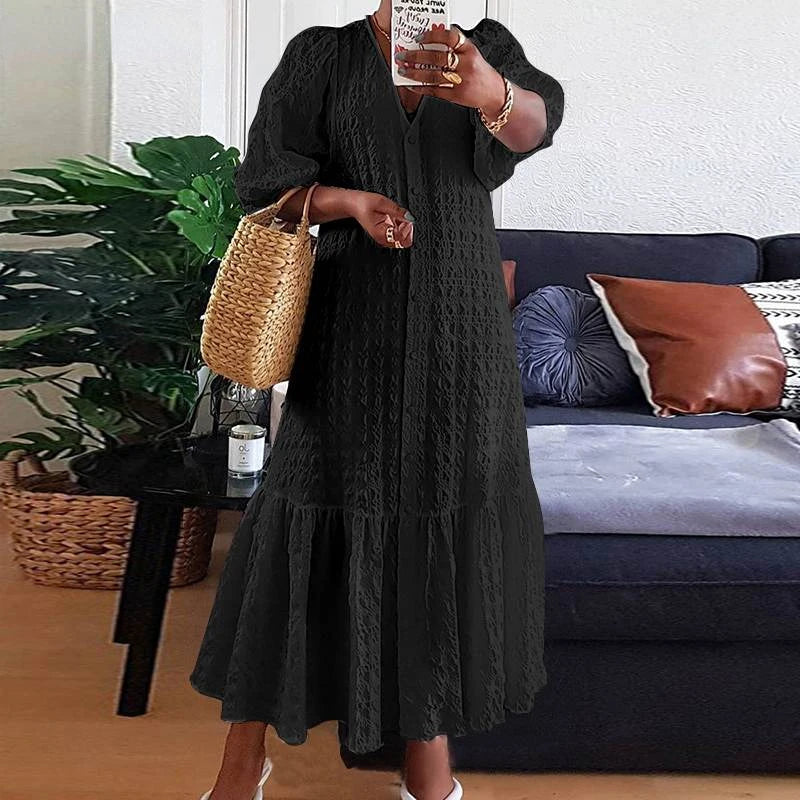 Maxi Zomerjurk | V-Hals & Relaxte Pasvorm