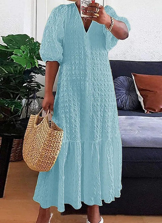 Maxi Zomerjurk | V-Hals & Relaxte Pasvorm
