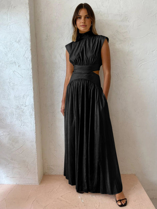 Maxi jurk Dames | Mock Neck & Elegante Cut-Out