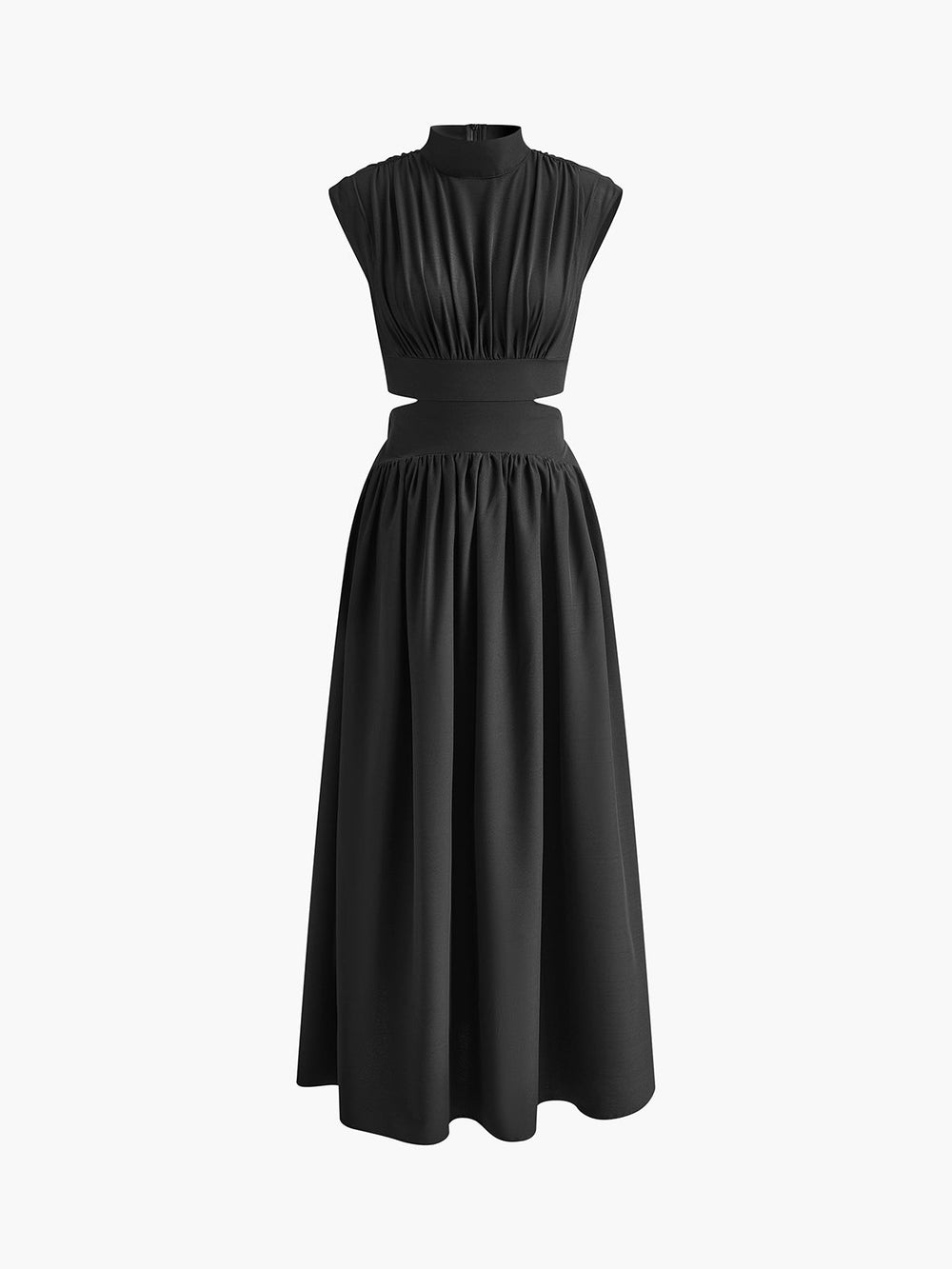 Maxi jurk Dames | Mock Neck & Elegante Cut-Out