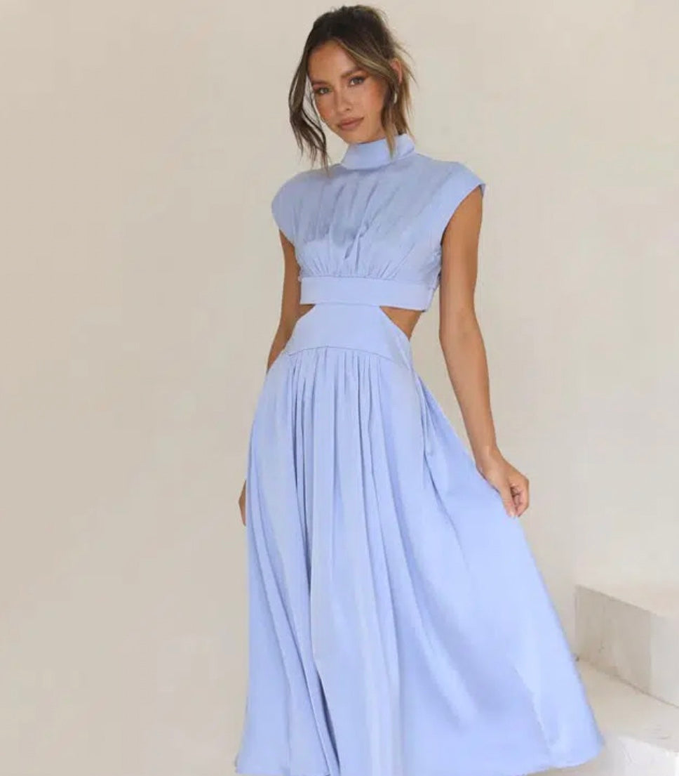 Maxi jurk Dames | Mock Neck & Elegante Cut-Out